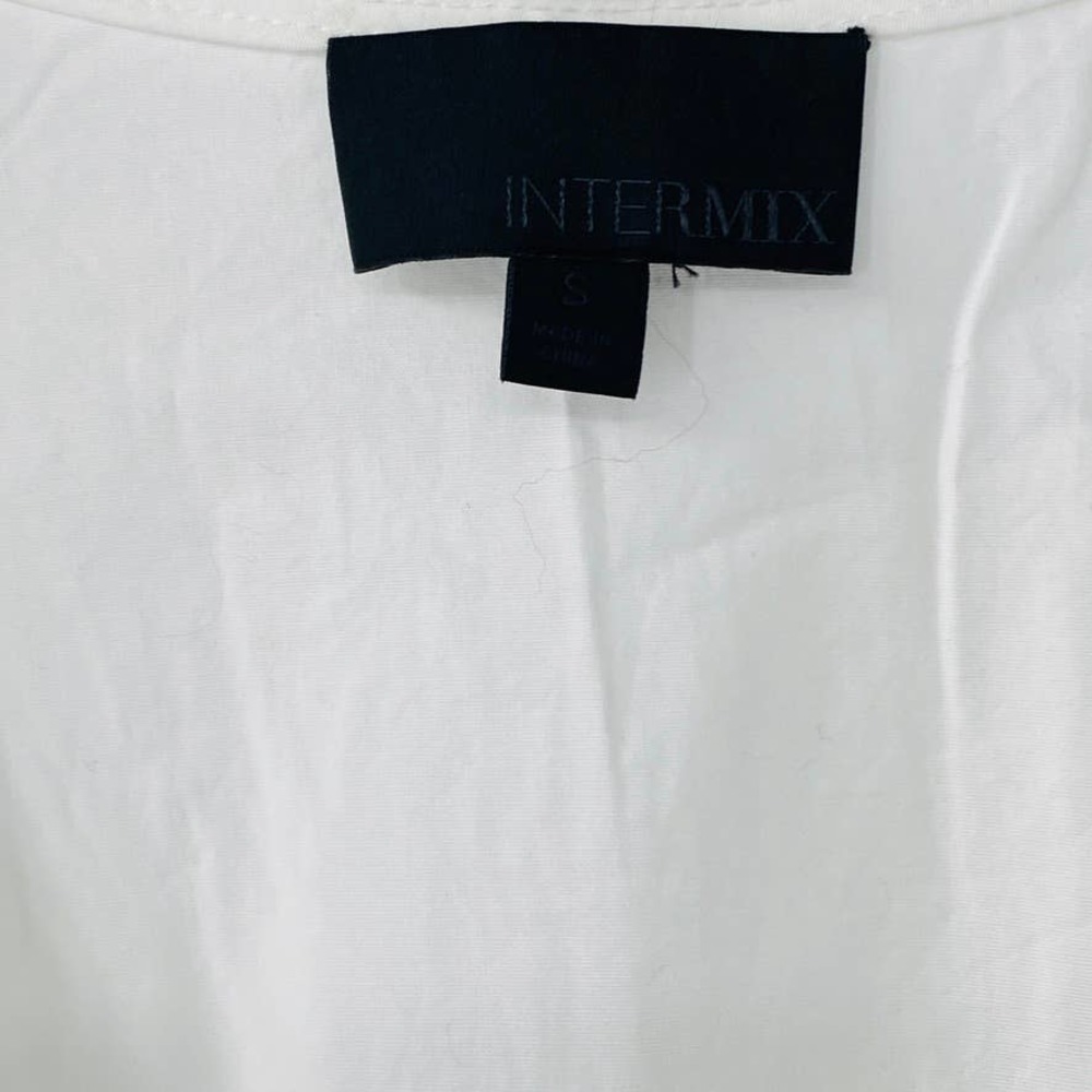 Intermix White Bennet Smocked Sleeve Short Tiered Ruffle Dress Tie Front Sz Sm - Picture 9 of 12